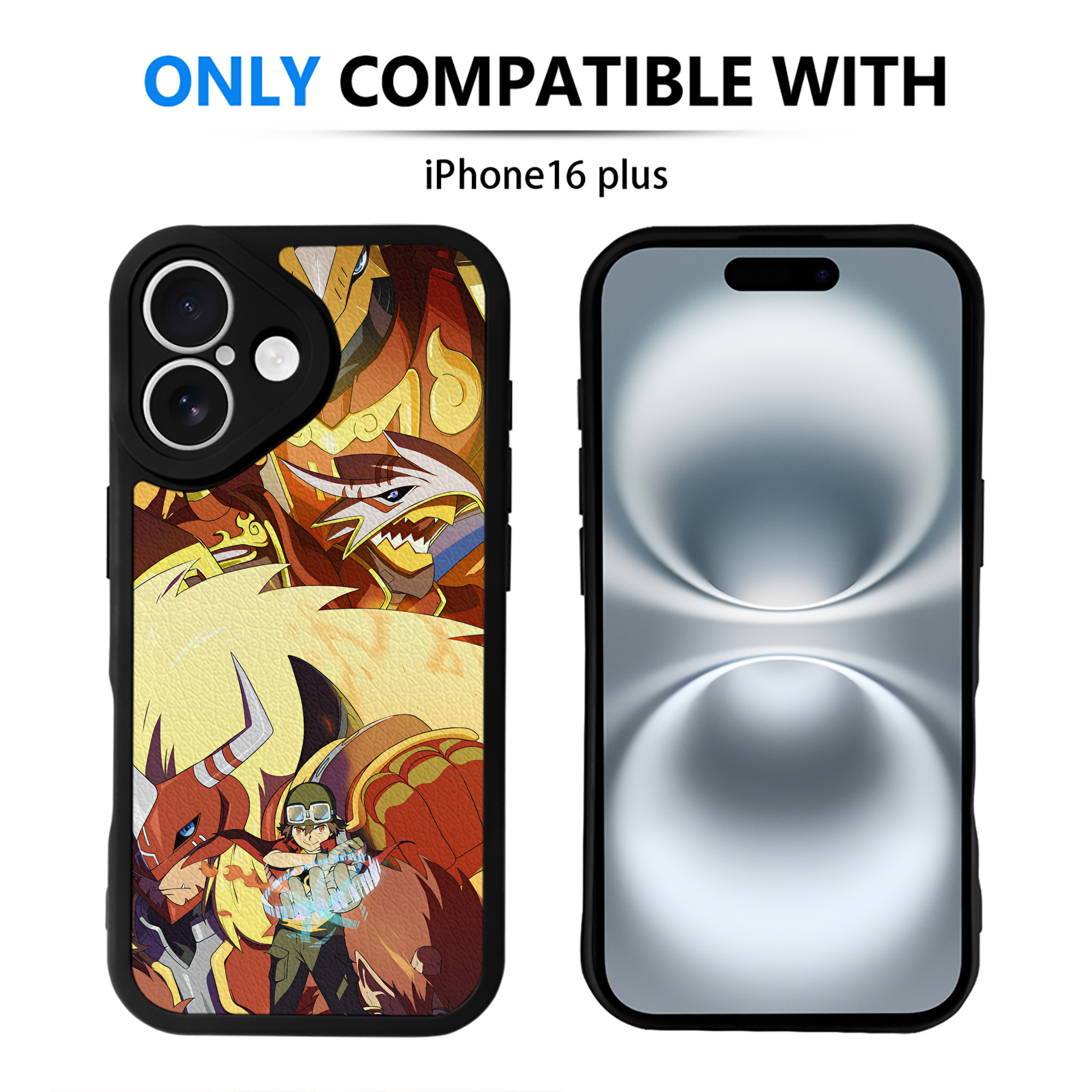 （画像用） Digimon デジタルモンスター/デジモン 【iPhone 16シリーズ対応】シリコンスマホケース（レザー調） 材質：シリコン